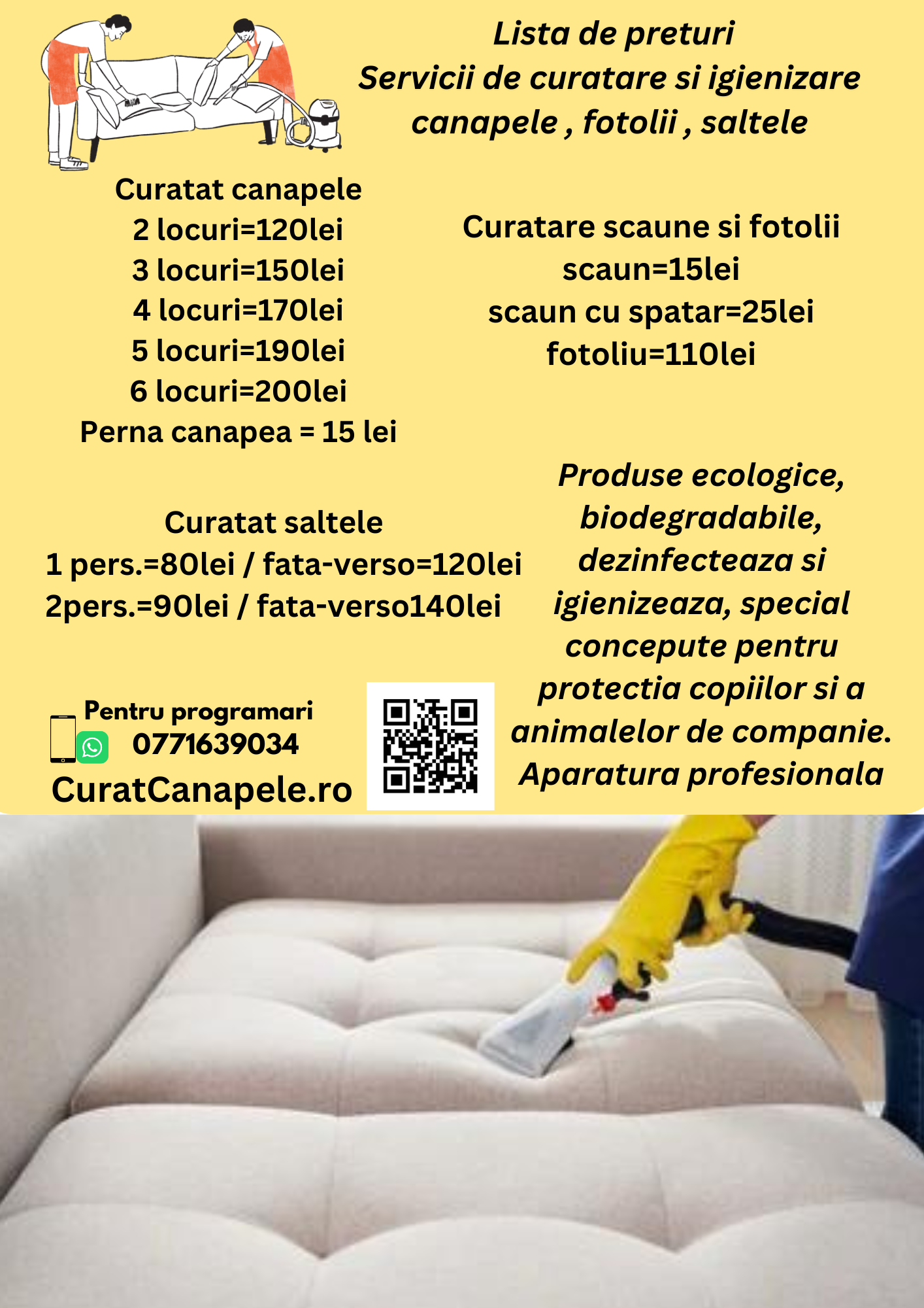 Curățare canapele Constanța